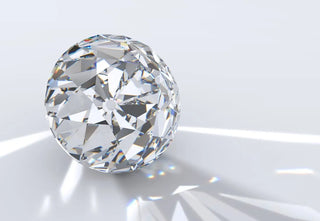 Close-up of an Old European cut diamond ring featuring large facets and a vintage-style setting.