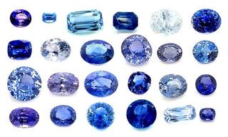 Various loose sapphires in different colors and cuts displayed for valuation and pricing comparison.