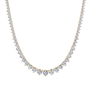 Gradient Tennis Necklace in 18K gold with lab-grown diamonds, featuring a radiant gradient from subtle shimmer to bold brilliance. Perfect for men and women, this elegant necklace adds timeless luxury to any look.