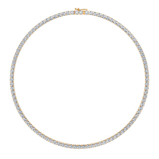 Classic Round Cut Lab Diamond Tennis Necklace, crafted from 18K gold with lab-grown diamonds in EF color and VVS clarity. A timeless, elegant necklace perfect  women, available in multiple carat settings.