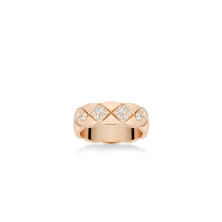 Champagne Glow Ring in 925 silver with lab sapphire and pavé setting, available in champagne gold or platinum finish for men and women
