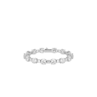 Classic Charm Tennis Bracelet - Sterling Silver Bracelet with Lab-Created Sapphires for Women