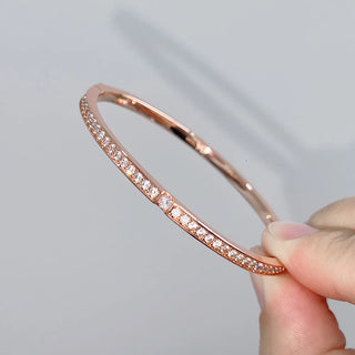 Luxora Gold Bangle - 925 Sterling Silver with Gold, Rose Gold, or Silver Finish, Minimalist Design.