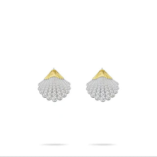 Ocean Crest Earrings – Sterling silver stud earrings with a fluid, sculptural design inspired by ocean waves, offering timeless elegance.