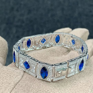River of Light Bracelet - 925 Sterling Silver with Spinel Stones and Celestial Blue Option