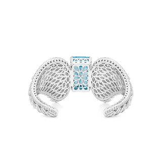 Sapphire Butterfly Wings Bracelet - Sterling Silver Bracelet with Blue and White Lab-Created Sapphire