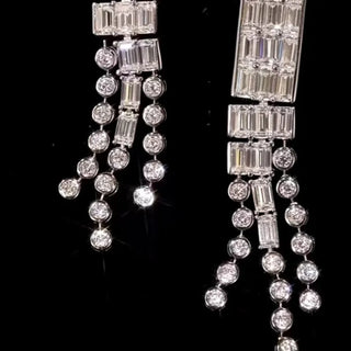 Skyfall Drops Earrings – Sterling silver earrings with lab-created sapphires, featuring a graceful, elongated design inspired by starlight.