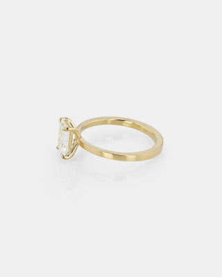 Emerald Cut Lab Diamond Classic Solitaire Ring 18K Gold