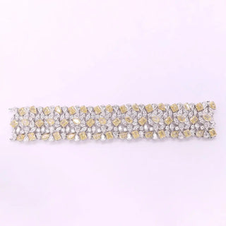 Sparkling Citrine Bracelet - 925 Sterling Silver with Citrine and Lab-Created Sapphires, 17cm