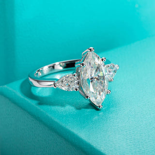 Starpetal Moissanite Ring in Sterling Silver – Elegant Jewelry for Women

