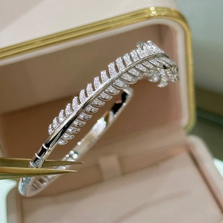 Sweet Angel Bangle - 925 Sterling Silver with Imitation Rhodium Plating, Elegant Cuff Design