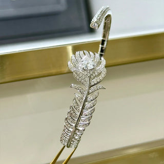 Sweet Angel Bangle - 925 Sterling Silver with Imitation Rhodium Plating, Elegant Cuff Design