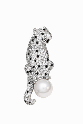 Panther On The Pearl Brooch