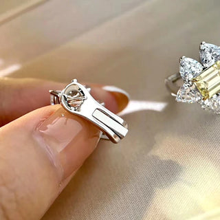 Yellow Diamond Flower Earrings – Snowflake-inspired sterling silver earrings with radiant yellow lab-created sapphires.