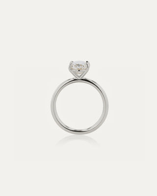 OVAL CUT LAB DIAMOND CLASSIC SOLITAIRE RING 18K GOLD