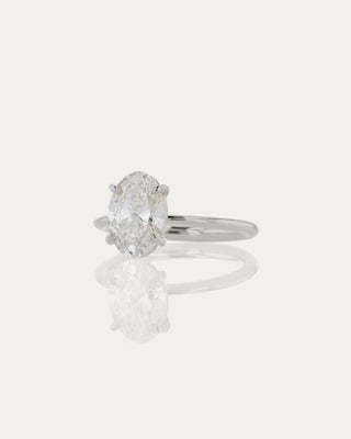 OVAL CUT LAB DIAMOND CLASSIC SOLITAIRE RING 18K GOLD